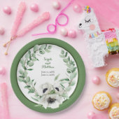 Witte Bloemen 20e Bruiloft Jubileum Papier Bord (Feest)