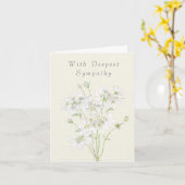 witte bloemen 2 denken aan u sympathie kaart (Gele Bloem)