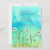 Witte bloemen 75e verjaardag uitnodiging (Voorkant)