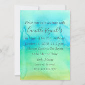 Witte bloemen 75e verjaardag uitnodiging (Achterkant)