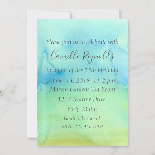 Witte bloemen 75e verjaardag uitnodiging (Achterkant)