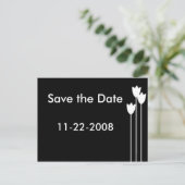 Witte bloemen aankondigingskaart (Staand voorkant)