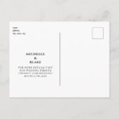 Witte Bloemen B/W Monogram Bruiloft Save the Date Briefkaart (Achterkant)