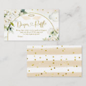 Witte Bloemen Baby Heaven Verzonden Luier Raffle Informatiekaartje (Voorkant / Achterkant)