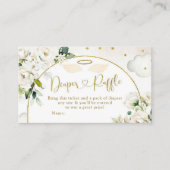 Witte Bloemen Baby Heaven Verzonden Luier Raffle Informatiekaartje (Voorkant)