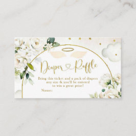 Witte Bloemen Baby Heaven Verzonden Luier Raffle Informatiekaartje