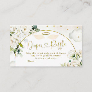Witte Bloemen Baby Heaven Verzonden Luier Raffle Informatiekaartje