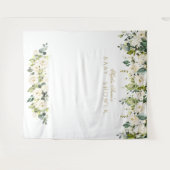 Witte Bloemen Baby Shower Fotohokje Achtergrond Wandkleed (Voorkant (horizontaal))
