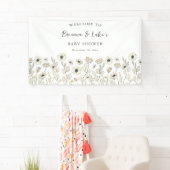 Witte Bloemen Baby shower Welkom Banner (Insitu)