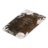 Witte Bloemen Barnwood geïnspireerd Save the Date Magneet (Linkerzijde)