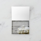 Witte Bloemen Bedankkaartjes op Rustieke Stijl Bedankkaart (Binnen)