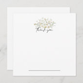 Witte Bloemen Bedankt Notecard (Voorkant / Achterkant)