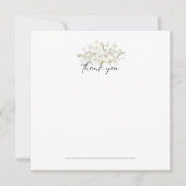 Witte Bloemen Bedankt Notecard (Voorkant)