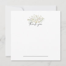 Witte Bloemen Bedankt Notecard