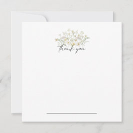 Witte Bloemen Bedankt Notecard