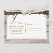 Witte Bloemen & Berk Rustieke Glam 'Save the Date' Aankondigingskaart (Achterkant)