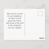 Witte Bloemen Bijbel Verse Bruiloft Gefeliciteerd Briefkaart (Achterkant)