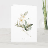 Witte Bloemen Bijbel Verse Bruiloft Gefeliciteerd Kaart (Achterkant)