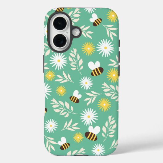 Witte Bloemen, Bijen Design Otterbox iPhone 16 Hoe Case-Mate iPhone Case (Achterkant)