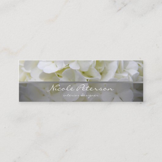 witte bloemen - binnenlandse ontwerper mini visitekaartje (Voorkant)