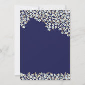 Witte bloemen Blauw Annaprashan Kaart (Achterkant)