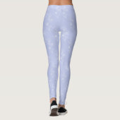Witte Bloemen Blauwe Achtergrond Leggings (Achterkant)