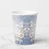 Witte bloemen bloeien papieren bekers (Achterkant)