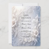 Witte bloemen bloeien Save the date (Voorkant)