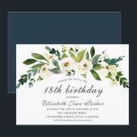 Witte bloemen bloeiend 18e verjaardagsfeest uitnod kaart<br><div class="desc">Witte bloemen bloeiend 18e verjaardagsfeest uitnodiging

Bekijk de bijpassende collectie in de Niche and Nest Store</div>