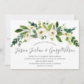 Witte Bloemen Bloeiende Trouw Uitnodiging (Voorkant)