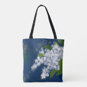 Witte bloemen, bloem tote bag (Achterkant)