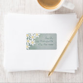 Witte bloemen bloemadresslabels etiket (Insitu)