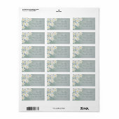 Witte bloemen bloemadresslabels etiket (Full Sheet)