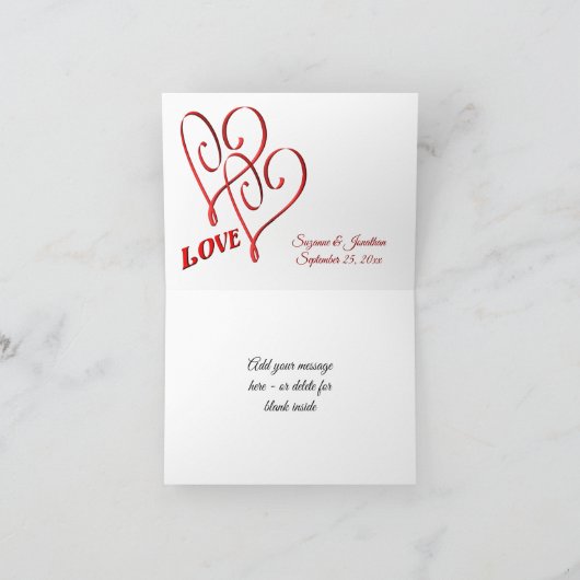 Witte Bloemen Bloemen Trouwfoto Bedankkaart (Binnen)