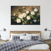 Witte bloemen, Bloemenkunst, Bloemen Canvas Print (Insitu (Slaapkamer))