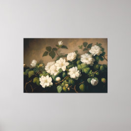 Witte bloemen, Bloemenkunst, Bloemen Canvas Print