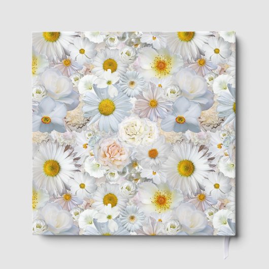 Witte bloemen boeket bloemen begrafenis gastenboek (Achterkant)