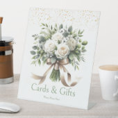 Witte Bloemen Boeket Kaarten en geschenken Reclamebord Met Voetstuk (Insitu)