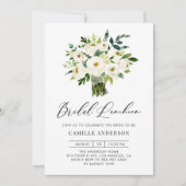 Witte Bloemen Boeket Spring Bridal Luncheon Kaart (Voorkant)