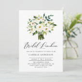 Witte Bloemen Boeket Spring Bridal Luncheon Kaart (Staand voorkant)