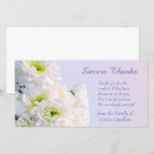 Witte Bloemen Boeket Sympathie Dank u Bedankkaart (Voorkant / Achterkant)