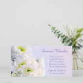 Witte Bloemen Boeket Sympathie Dank u Bedankkaart (Staand voorkant)
