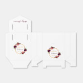 Witte bloemen bordeaux baby shower bedankdoosjes (Uitgevouwen)