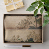 witte bloemen botanisch tissuepapier (Geschenk)