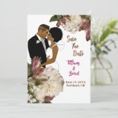 Witte Bloemen Botanische Bruiloft Save-the-date Save The Date (Staand voorkant)