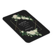 Witte Bloemen Botanische Grijze Huwelijk Save The  Magneet (Rechterzijde)