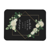 Witte Bloemen Botanische Grijze Huwelijk Save The  Magneet (Horizontaal)