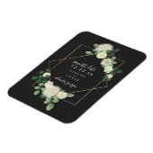 Witte Bloemen Botanische Grijze Huwelijk Save The  Magneet (Linkerzijde)