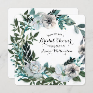 Witte Bloemen Botanische Groene Krans Kaart