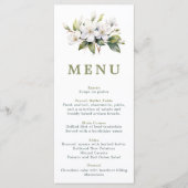 Witte Bloemen Botanische Wedding Menu Kaart (Voorkant)